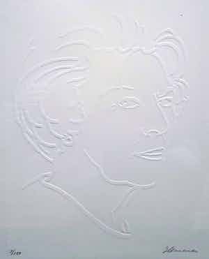 Jeroen Henneman - Beatrix, reliëfdruk (mooi ingelijst) verkocht voor € 225!