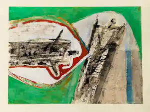 Hannes Postma - grote 1963 gemengde techniek (pastel, aquarel) "Figures V" - gesigneerd kopen? Bied vanaf 67!