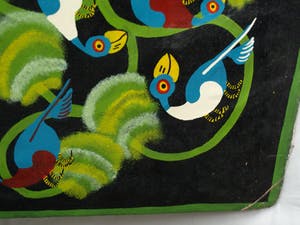 Niet of onleesbaar gesigneerd - Acrylverf op doek , “Vogels in de Boom” – 77 x 64 cm kopen? Bied vanaf 1!