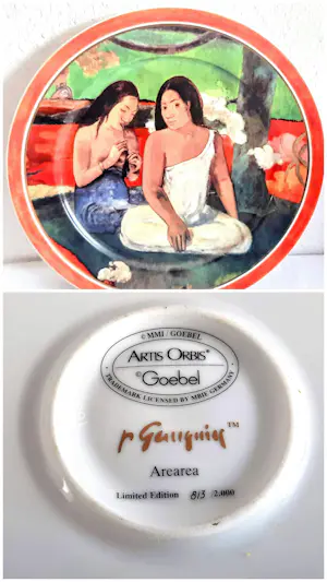 Porzellanfabrik W. Goebel - 2 Wandteller Artis Orbis Paul Gauguin Arearea und Deux Tahitiennes 90er Jahre kopen? Bied vanaf 58!