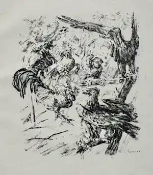 Emil Pottner - Hahn und Adler Der neue Kämpe. Original-Lithographie 1915 kopen? Bied vanaf 50!
