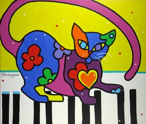 Shunyam - Acryl op doek, Rhapsody in blue - Ingelijst (Groot) kopen? Bied vanaf 250!