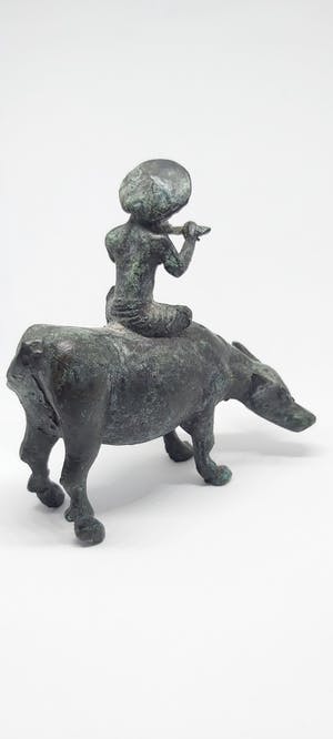 Brons (Onbekend) - Antieke Aziatische Yak Met Boer Rond 1930 kopen? Bied vanaf 85!
