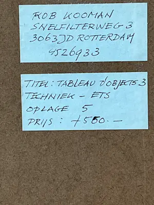 Rob Kooman - TABLEAU D’OBJECTS 3 (PRIJSVERLAGING) kopen? Bied vanaf 50!