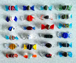 Seguso - 24x Murano Glas Snoepjes / Bonbons / Sweets - Vintage Kunst Venetië verkocht voor € 70!