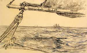 Willem Jans Dijk - Aquarel: H.K schip - We hoop verkocht voor € 60!