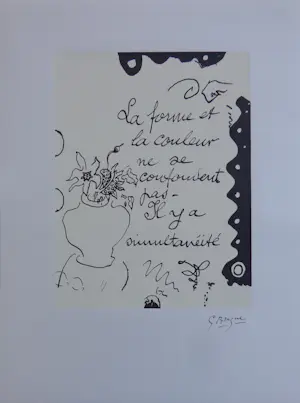 Georges Braque - LOT VAN 2 STUKS / ZW-W LITHO / 60x45cm kopen? Bied vanaf 20!