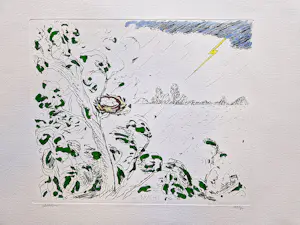 Pieter Holstein - grote handgekleurde ets "Kracht" - voor Prent 190 - potloodgesigneerd kopen? Bied vanaf 39!