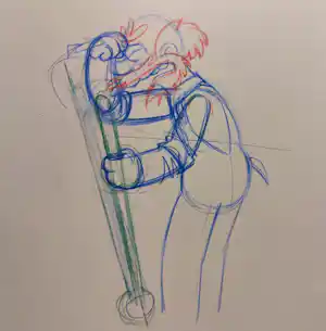 Matt Groening - originele productietekening Groundskeeper Willie + certificaat verkocht voor € 90!