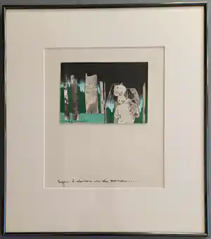 Ans Wortel - tegen 't donker …. – gouache ingelijst verkocht voor € 199!