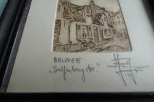 Yvan Royon - Originele miniatuur ets met een tafereel uit Brugge kopen? Bied vanaf 30!