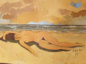 Niet of onleesbaar gesigneerd - Naakt op strand kopen? Bied vanaf 1!