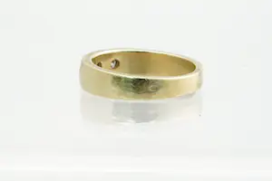 80 - Massieve 14krt geel-goud &  diamanten 3 steens ring ca. 0.15crt briljant kopen? Bied vanaf 300!