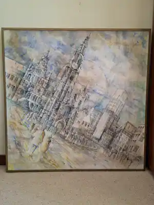 Jac van Van Nes - Zicht op Antwerpen verkocht voor € 249!