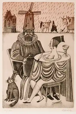 Adolf Born - Ets, Het diner verkocht voor € 400!