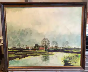 Albert Jozef Claeys - Landschaft am Fluss verkocht voor € 100!