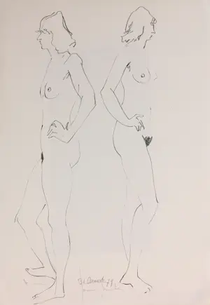 Janus Nuiten - Verschillende technieken, Lot van 39 schetsen van figuren kopen? Bied vanaf 60!