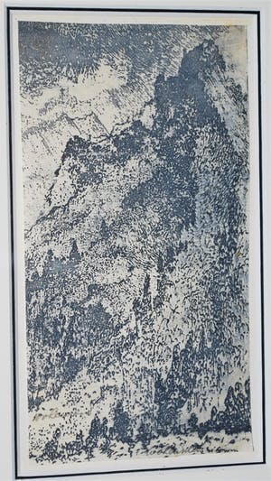 Willem van Leusden - Berglandschap - ets - unica kopen? Bied vanaf 75!