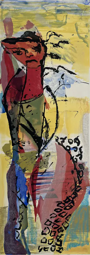 Ilene Themen - handgesigneerde litho | 'Figure Scape II' | 2002 kopen? Bied vanaf 50!