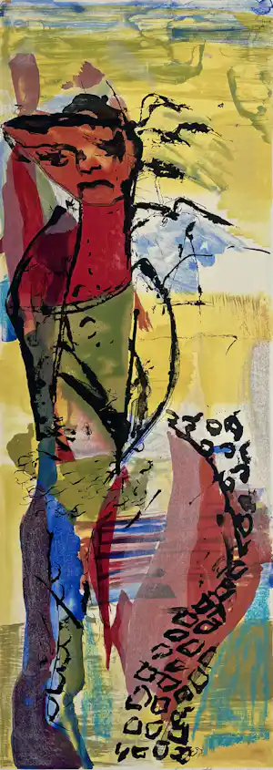 Ilene Themen - handgesigneerde litho | 'Figure Scape II' | 2002 verkocht voor € 50!