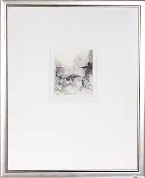 Constant - Ets en aquatint, Opstand / Revolutie - Ingelijst verkocht voor € 185!
