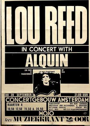 Lou Reed - Iconische MOJO concertposter 1973 Concertgebouw Amsterdam verkocht voor € 250!