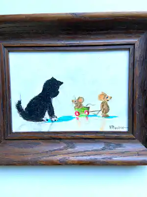 Henk Poeder - Kitten ontmoet twee muisjes met bolderkar verkocht voor € 69!