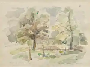 Peter Schenk - Landschap met bomen kopen? Bied vanaf 35!
