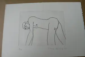 Hans Abbing - Ets - Manlijk naakt (2) - Oplage 25 exemplaren kopen? Bied vanaf 25!