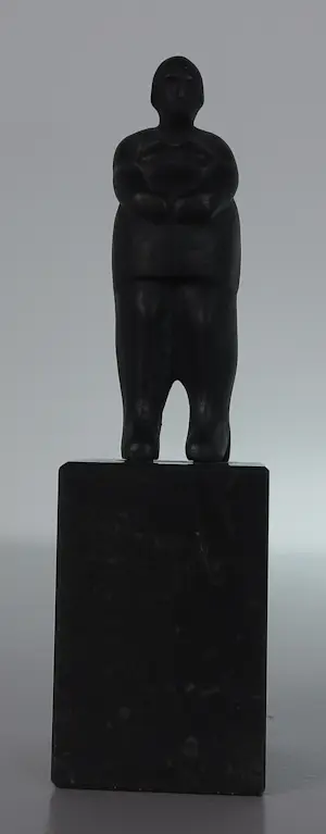 Jan Pieter Leeuwenburgh - Set van drie bronzen beeldjes, Hardloper, Worstelaars en Zwanger kopen? Bied vanaf 100!