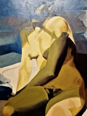 Calin Beloescu - Bekend Roemeens surrealist - GROOT olieverf "Mediterana" - gesigneerd kopen? Bied vanaf 1!