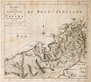 Isaac Tirion - Gravure, Kaart van de landengte van Panama verkocht voor € 40!