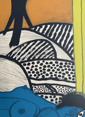 Corneille - handgesigneerde kleurenlitho | 'Nu bleu sous un oiseau' | 1989 kopen? Bied vanaf 350!