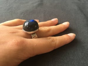 1e gehalte Zilver - Scandinavisch design ring met veldspaat steen kopen? Bied vanaf 25!