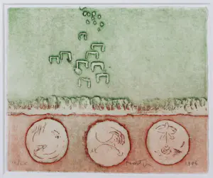 Jan Montyn - Ets, Lot van vier abstracte etsen - Ingelijst kopen? Bied vanaf 150!
