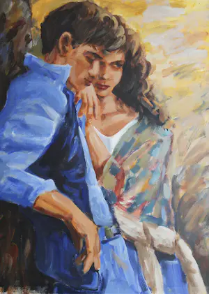Niet of onleesbaar gesigneerd - gouache - 'Jong Stel' kopen? Bied vanaf 1!