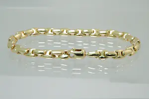 93 - Mooie 18 karaats geel-gouden dames armband met gepolijste anker schakels kopen? Bied vanaf 970!