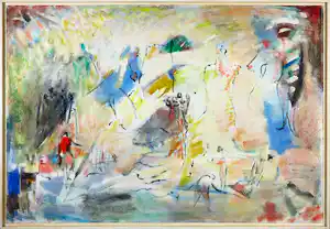 Klaas Boonstra - Olieverf op board, Zonder titel - Ingelijst (Groot) verkocht voor € 180!