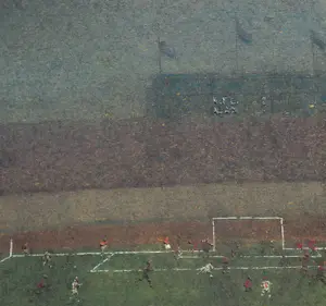 Niet of onleesbaar gesigneerd - Voetbalwedstrijd (Olympisch stadion Amsterdam ? ) kopen? Bied vanaf 10!