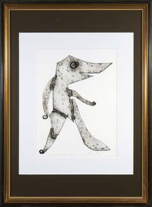Reinhoud D'Haese - Aquatint metaaldruk, Combien d'épouses peut-avoir un persan - Ingelijst verkocht voor € 220!
