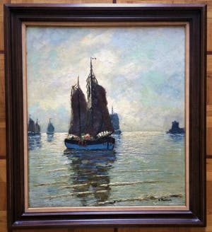 Carl Wilhelm Mosblech - Marine met zeilboten. kopen? Bied vanaf 267!