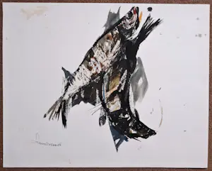 Frans Hollaardt - Parende vissen, gouache kopen? Bied vanaf 35!