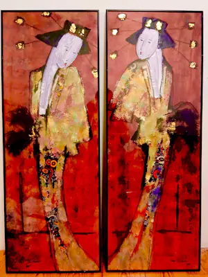 Maya Wildevuur - Origineel & Opeenvolgend Tweeluik 'Geisha' (1992, nr. 133-10 & 134-10) kopen? Bied vanaf 1500!