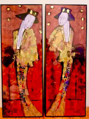 Maya Wildevuur - Origineel & Opeenvolgend Tweeluik 'Geisha' (1992, nr. 133-10 & 134-10) kopen? Bied vanaf 1500!