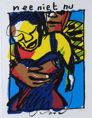 Herman Brood - Zeefdruk, Nee niet nu - Ingelijst kopen? Bied vanaf 300!