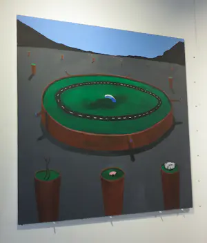 Paul Nassenstein - Acryl op doek, Verkeerslandschap (Zeer groot!) kopen? Bied vanaf 400!