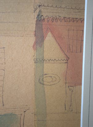 Niet of onleesbaar gesigneerd - Arles 1954 - pentekening met aquarel kopen? Bied vanaf 10!