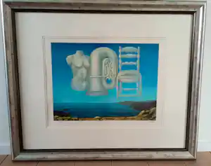 Rene Magritte - kleurenlithografie naar "Le Temps Ménaçant", 1929 kopen? Bied vanaf 875!