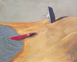 Hannes Postma - Gestrand, olieverf op doek (ingelijst, groot) kopen? Bied vanaf 495!