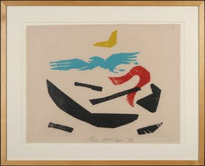 Carel Visser - Houtsnede, Zonder titel - Ingelijst kopen? Bied vanaf 100!